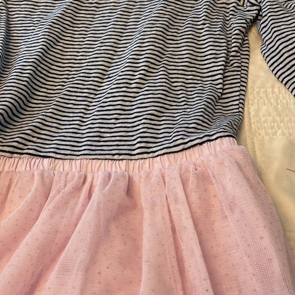Crewcuts J Crew Stripes and Pink Tulle and Knit Ballerina Dress. Girls Size L - Picture 2 of 4